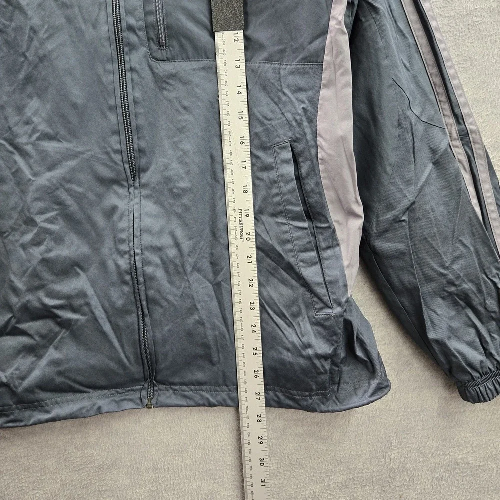 Adidas Men Jacket M Gray Windbreaker Track Jacket Gorpcore Zipper Logo READ